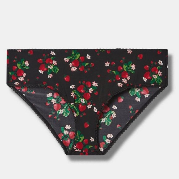 ❤️NWT VINTAGE TORRID PANTY - MICROFIBER FLORAL STRAWBERRY - CAGE BACK HIPSTER - Picture 7 of 13